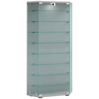 VITRINE CENILA XL - Transparent/Silberfarben, Design, Glas/Holzwerkstoff (83/114/17cm) - MID.YOU