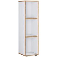 Pisarniški Regal Salia B30, Bela, Barva Hrasta - črna/bela, Design, umetna masa/leseni material (30/110/33cm) - MID.YOU