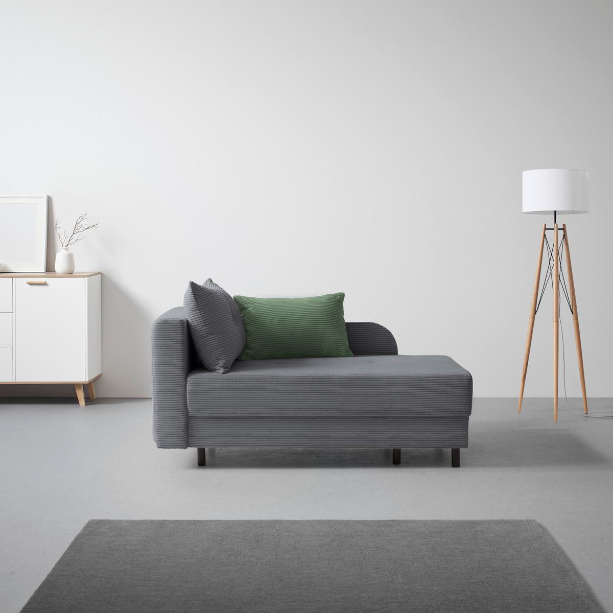 Liege Nova Dunkelgrau - Dunkelgrau/Schwarz, MODERN, Holz/Textil (85/62/145cm) - Mömax