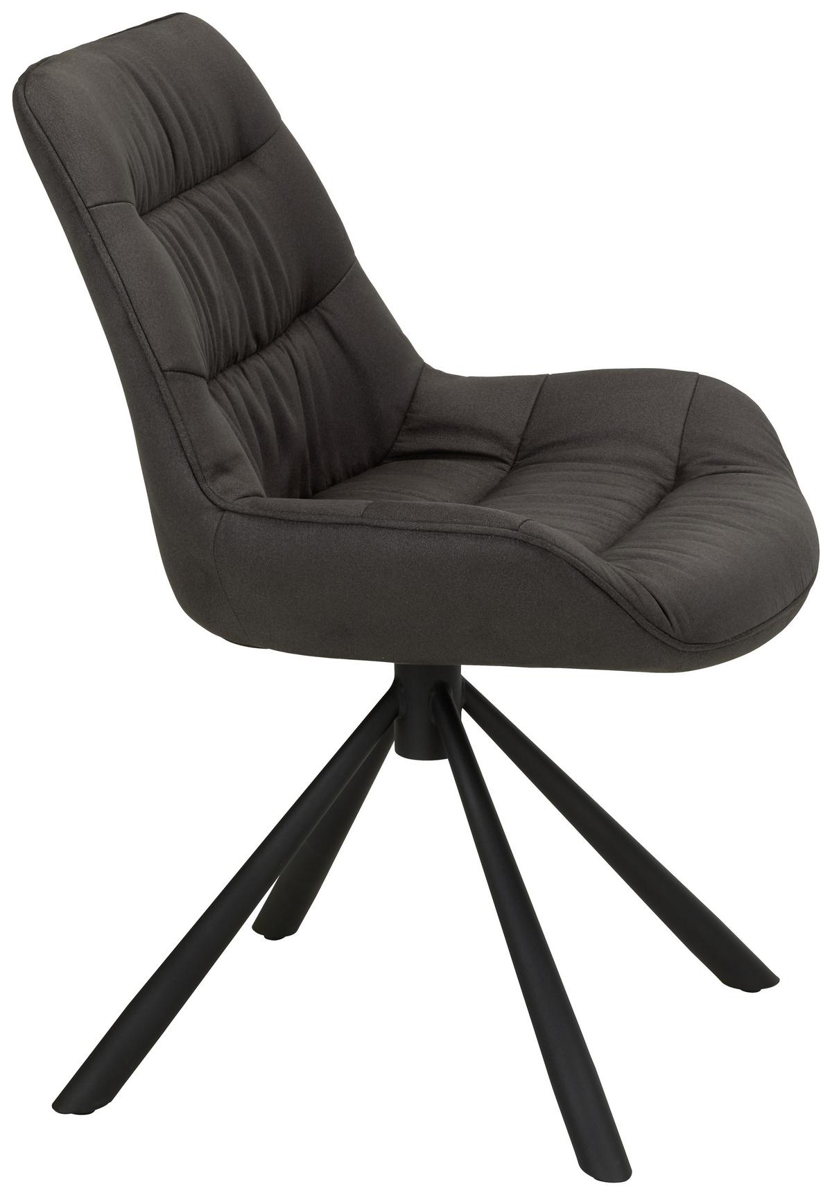 Stuhl Rebell in Grau Struktur - Schwarz/Grau, MODERN, Textil/Metall (57/84/63cm) - Mömax
