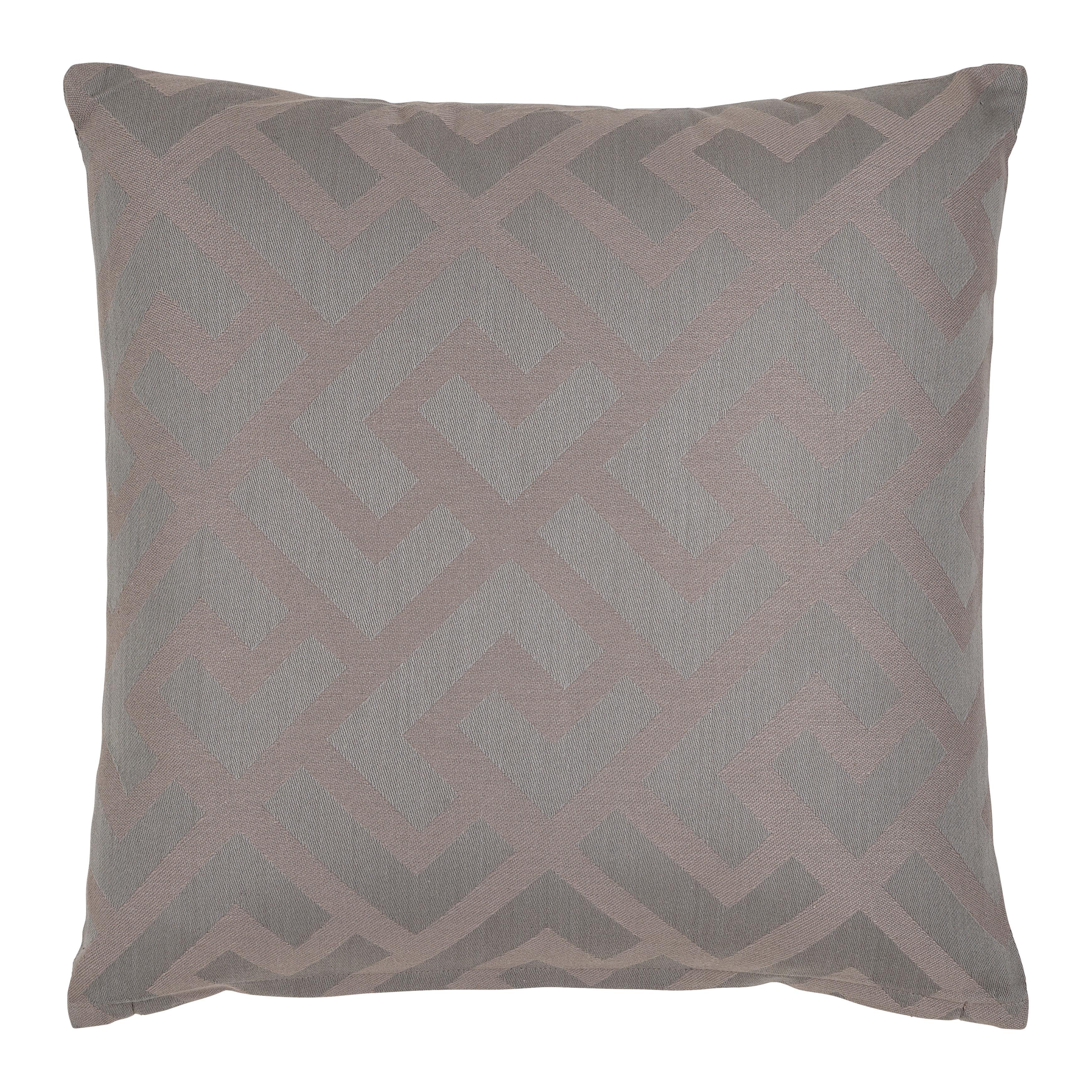 Zierkissen Mäander Graubraun ca. 45x45cm - Graubraun, ROMANTIK / LANDHAUS, Textil (45cm) - Mömax