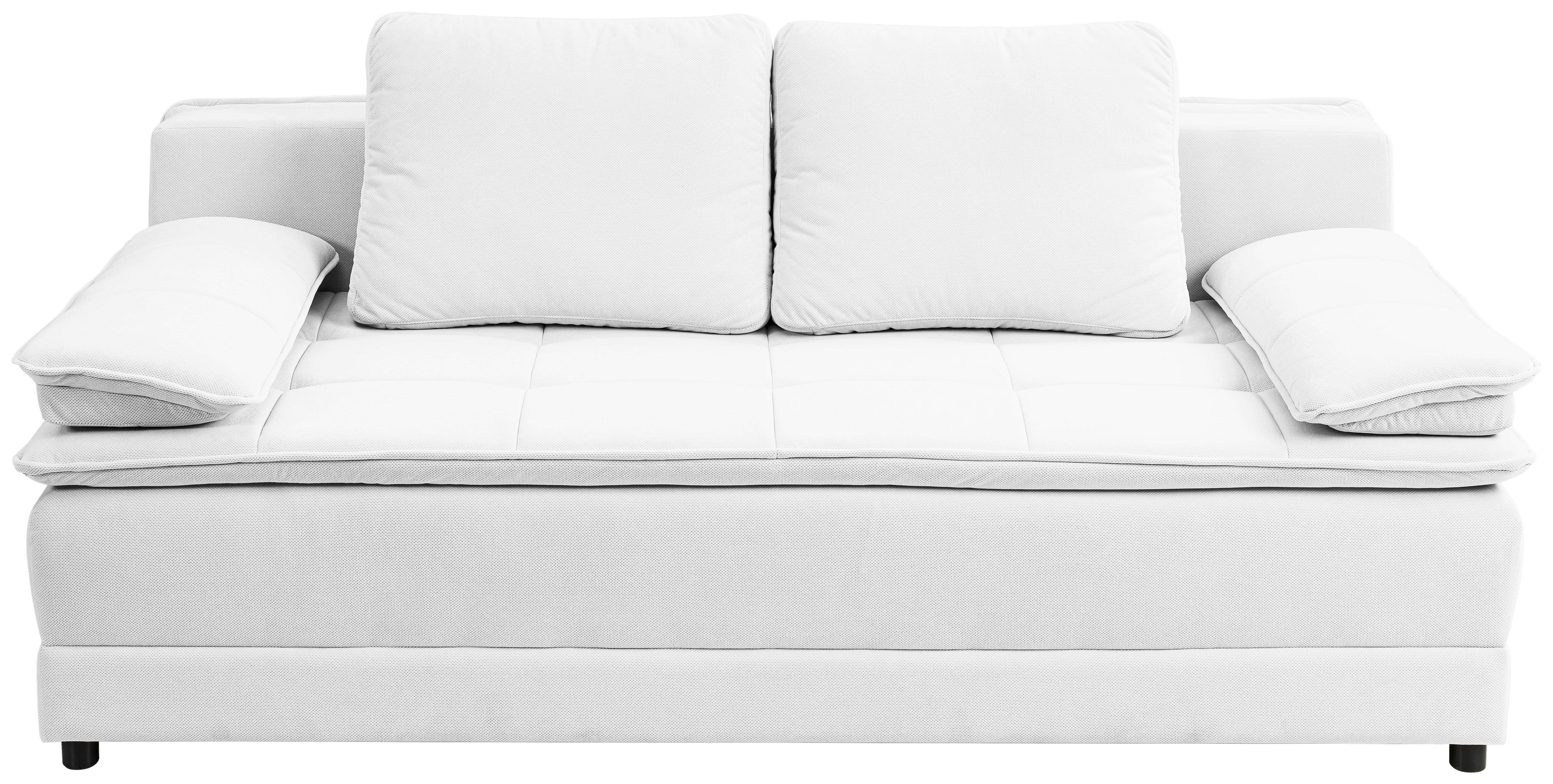 Canapea extensibila ALICE - alb, Modern, textil (202/73-92/105cm)