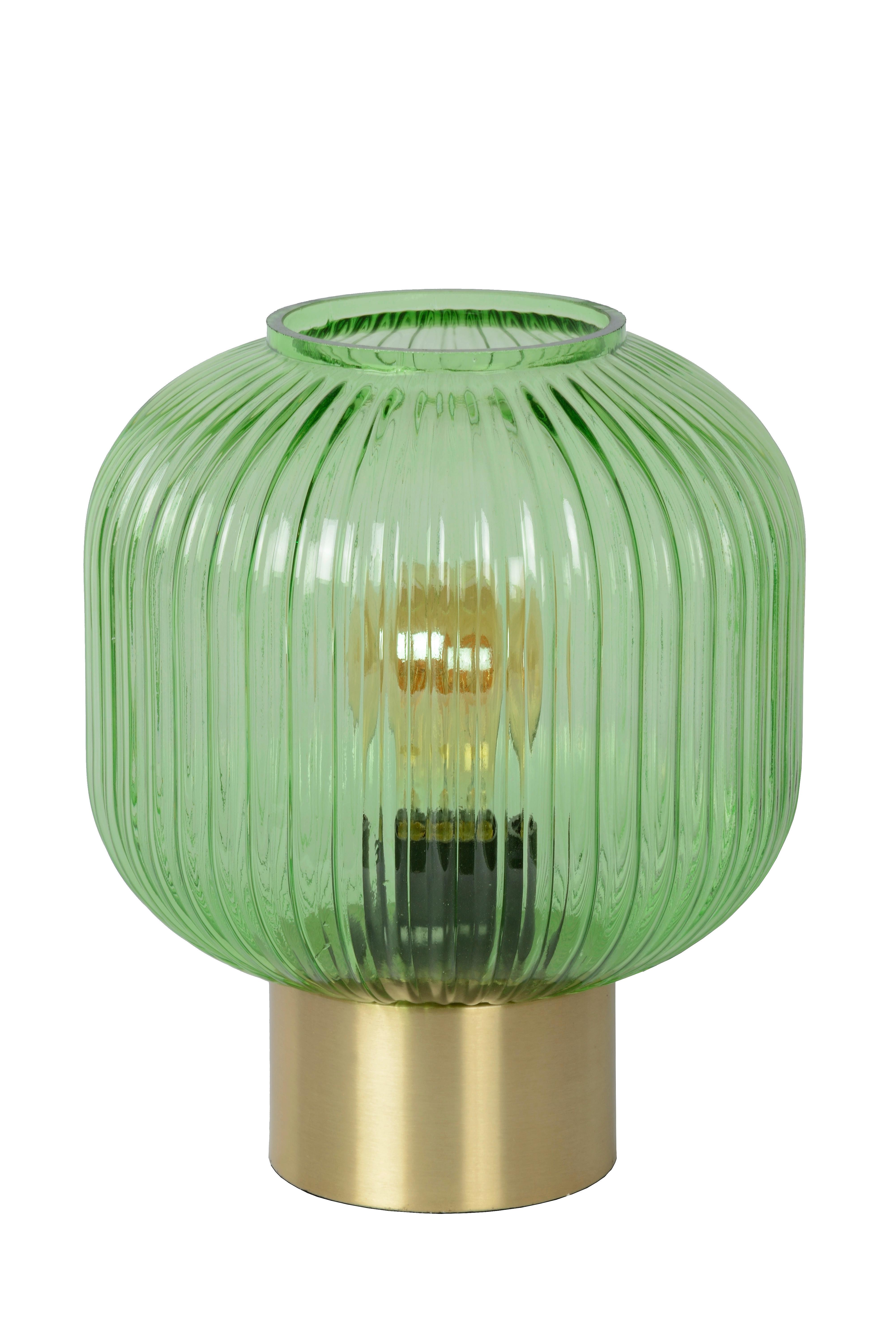 LAMPA STOŁOWA 45586/20/33 MALOTO - zielony/kolor mosiężny, Design, metal/szkło (20/24.5cm) - Lucide
