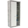 Vitrina Malta - bijela/siva, Moderno, staklo/drvni materijal (96/197/35cm) - Modern Living