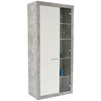 Vitrină Malta - alb/gri, Modern, material pe bază de lemn (96/197/35cm) - Modern Living