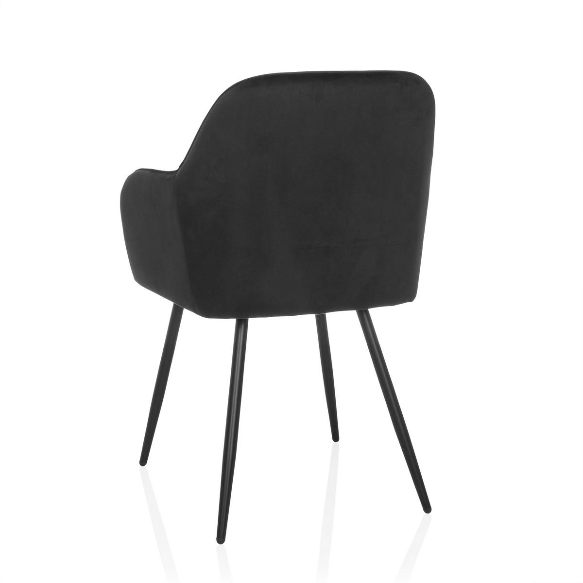 Naslanjač Charvelle, Črna - črna, Moderno, kovina/tekstil (55/86/58cm) - MID.YOU