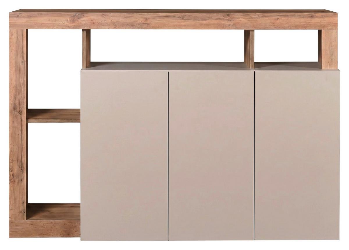 Komoda Dallas 3 - kašmir/hrast artisan, Konvencionalno, pločasti materijal (146/93/42cm) - Modern Living