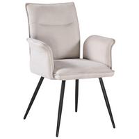 Armlehnstuhl Nova Beige - Beige/Schwarz, MODERN, Textil/Metall (63/88/63cm) - Premium Living