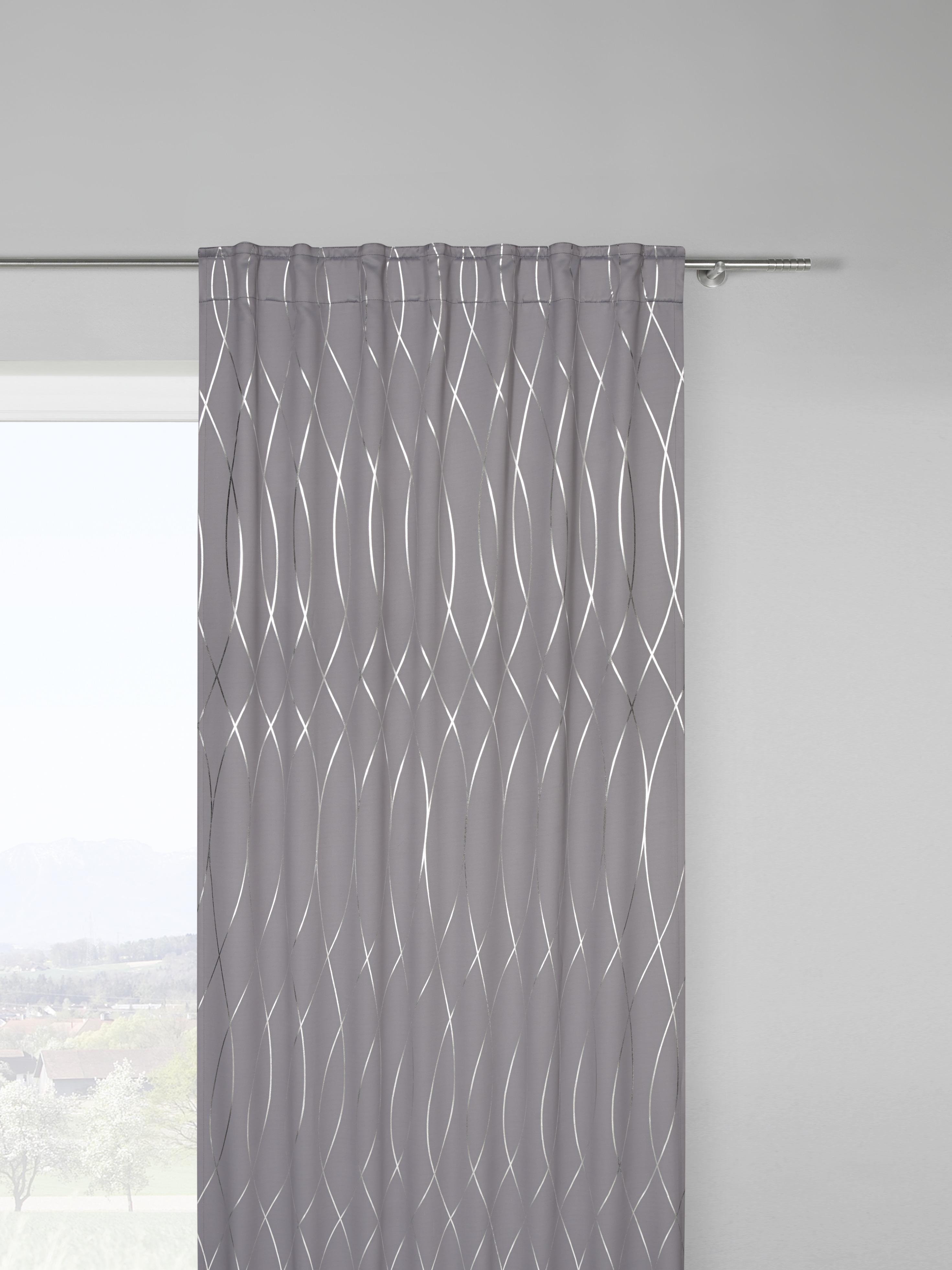 Verdunkelungsvorhang Glamour Anthrazit ca. 140x245cm - Anthrazit/Silberfarben, LIFESTYLE, Textil (140/245cm) - Modern Living