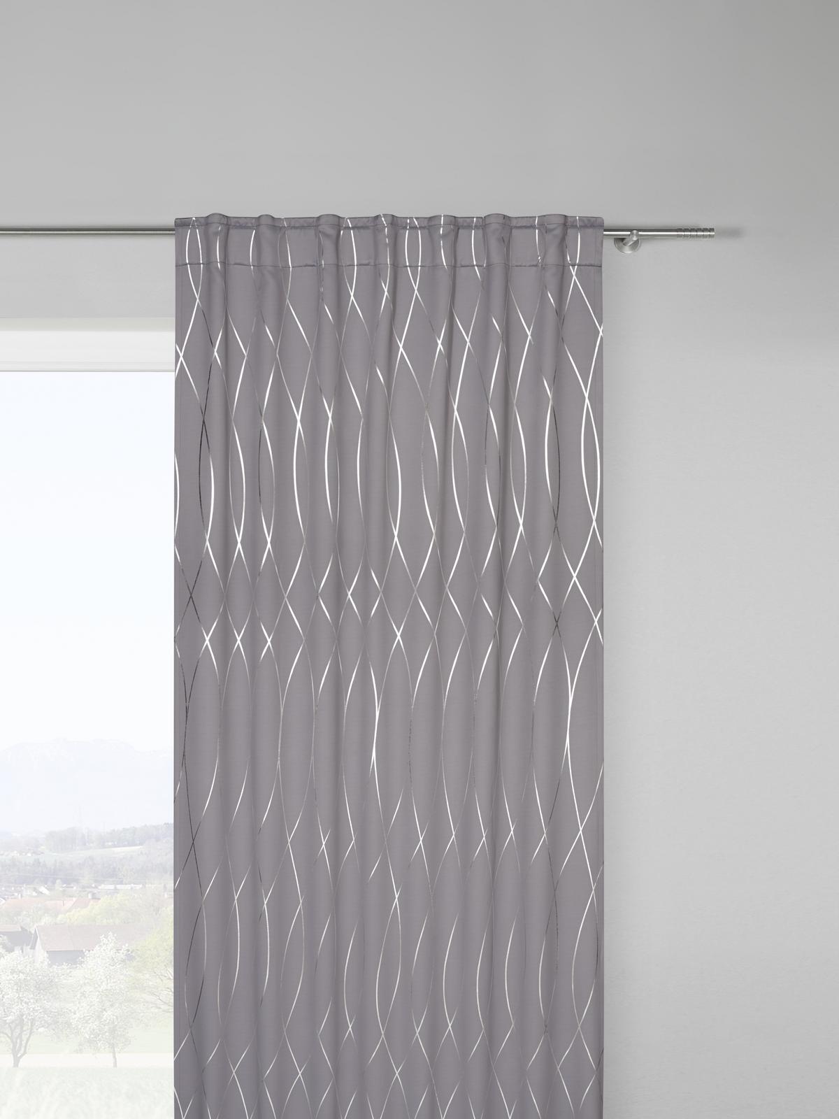 Sötétítőfüggöny Glamour 140/245 - ezüst/antracit, Lifestyle, textil (140/245cm) - Modern Living