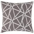 Zierkissen Renata ca. 50x50cm - Weiß/Grau, KONVENTIONELL, Textil (50/50cm) - Premium Living