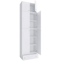 Kleiderschrank Lona XXL Weiß ca. 70x240x39 cm - Weiß/Grau, MODERN, Holzwerkstoff/Kunststoff (70/240/39cm) - MID.YOU