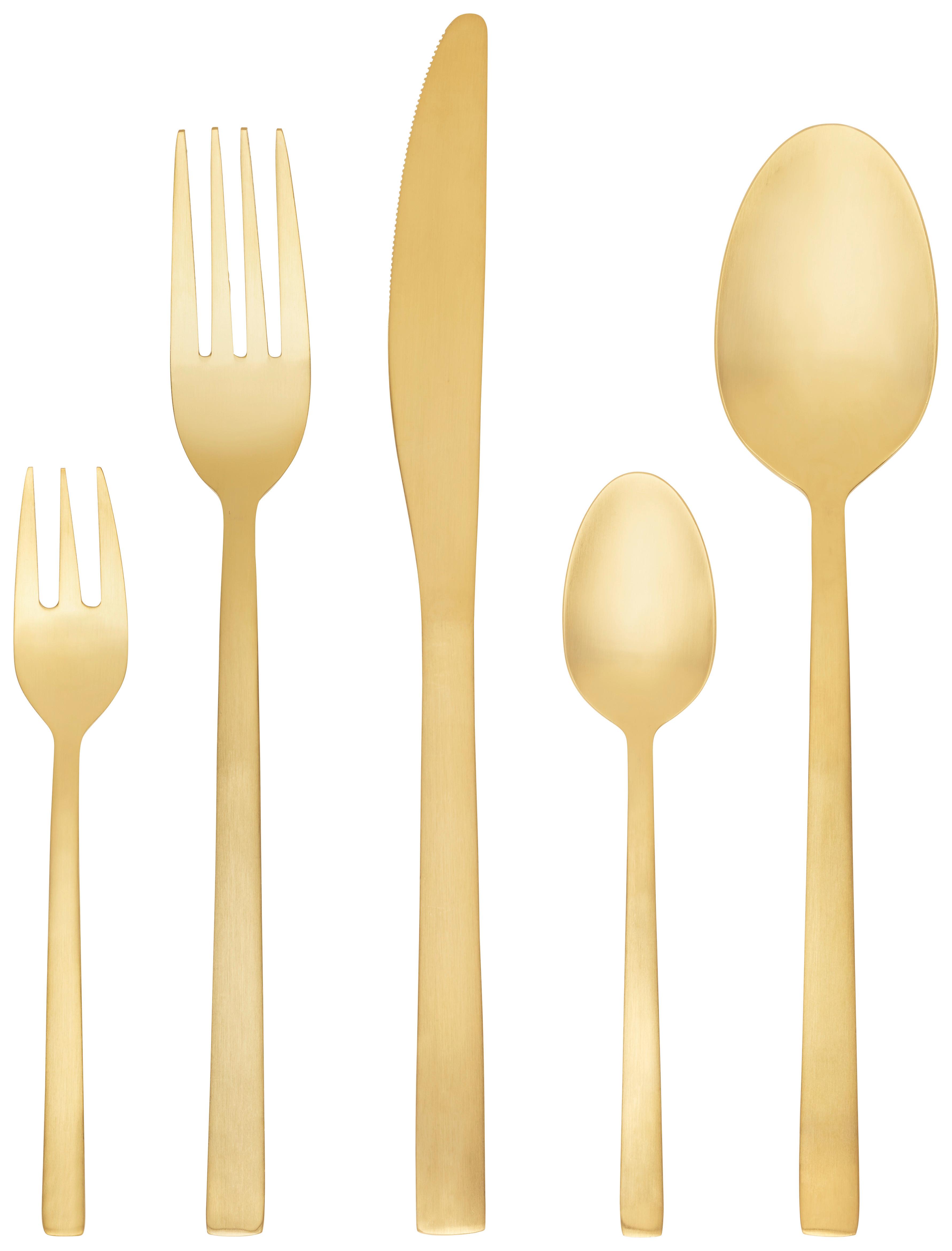 Besteckset Beverly aus Metall, 20-teilig - Goldfarben, Lifestyle, Metall - Premium Living