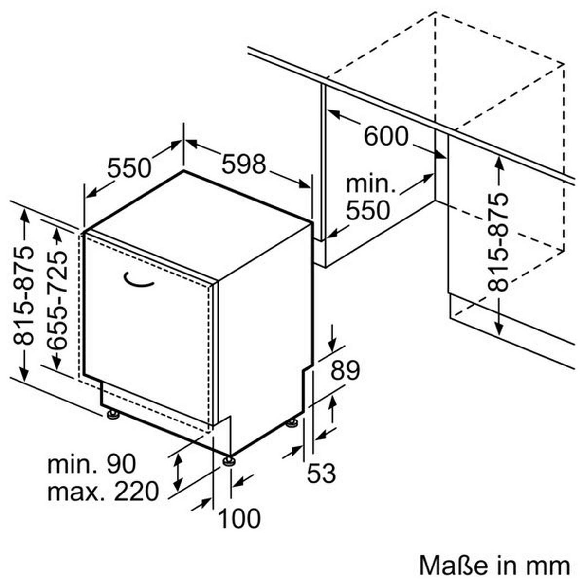 Geschirrspüler SN616X00KF vollintegriert - Graphitfarben, MODERN (59,8/81,5/55cm) - Siemens