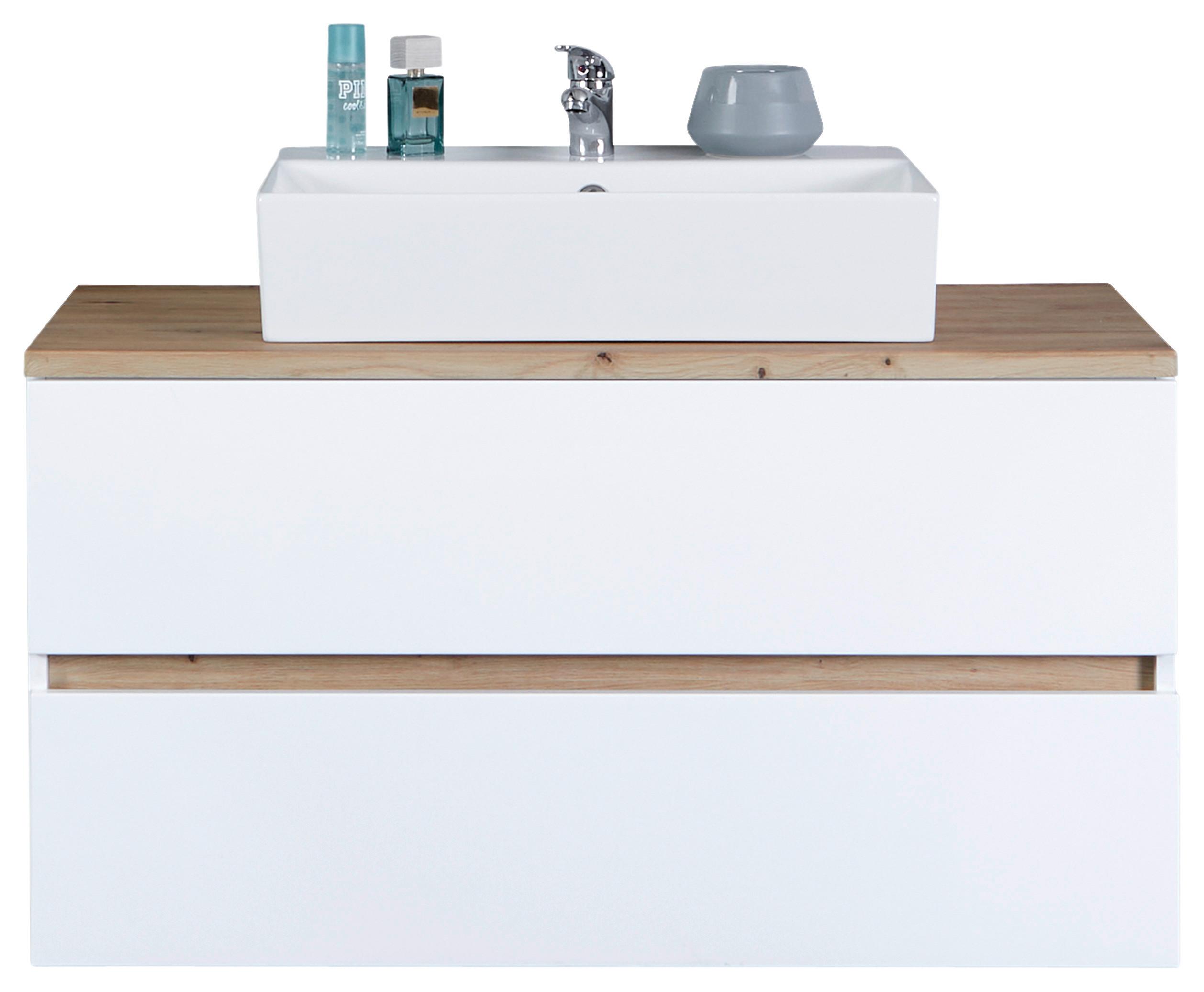 Bază cu lavoar Marbella - alb, Modern, ceramică/material pe bază de lemn (100/64,5/47cm)