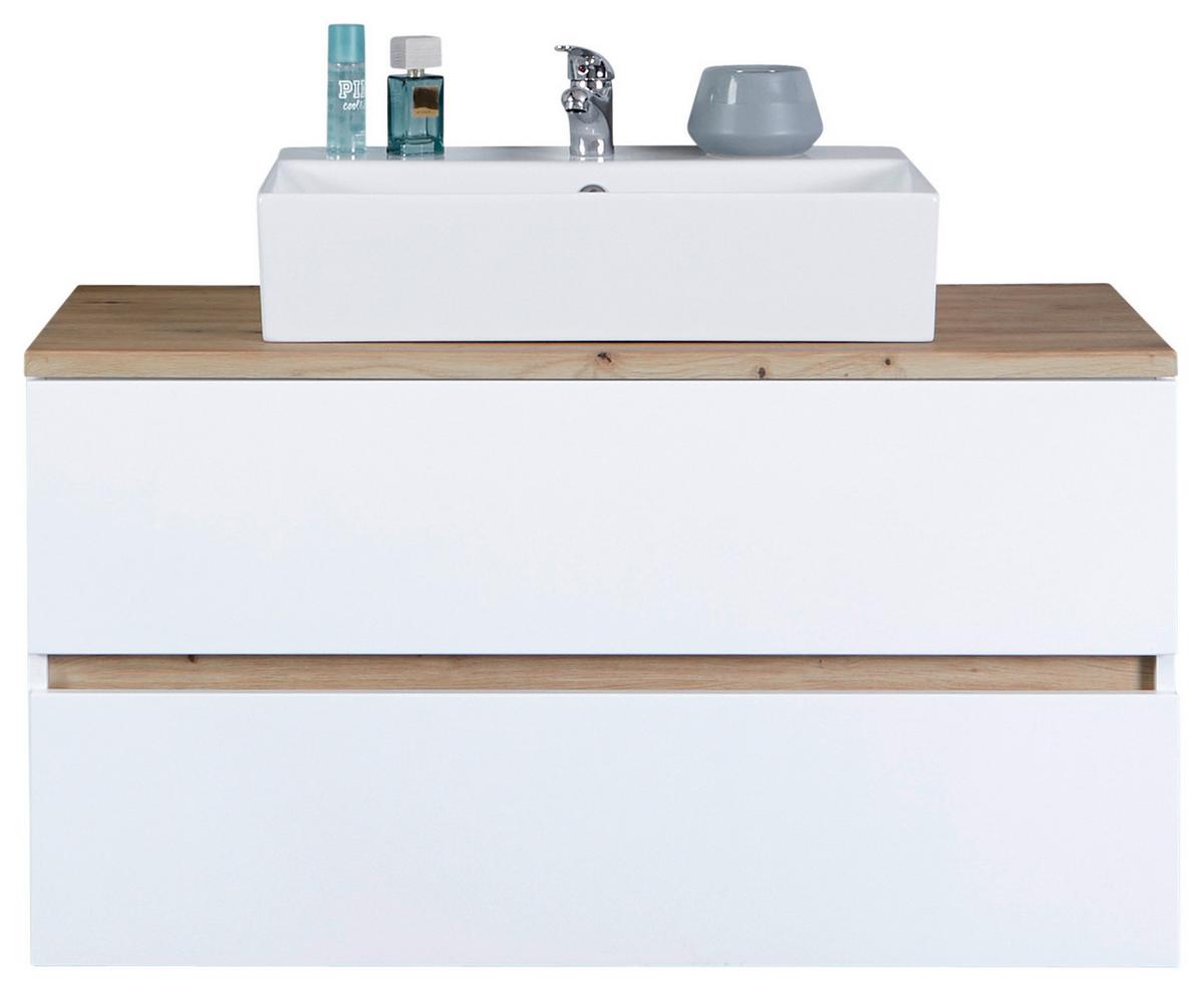 Bază cu lavoar Marbella - alb, Modern, ceramică/material pe bază de lemn (100/64,5/47cm)