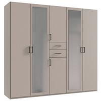 Drehtürenschrank Dillingen Kaschmirfarben - Kaschmir/Schwarz, KONVENTIONELL, Glas/Holzwerkstoff (225/208/58cm) - Mömax