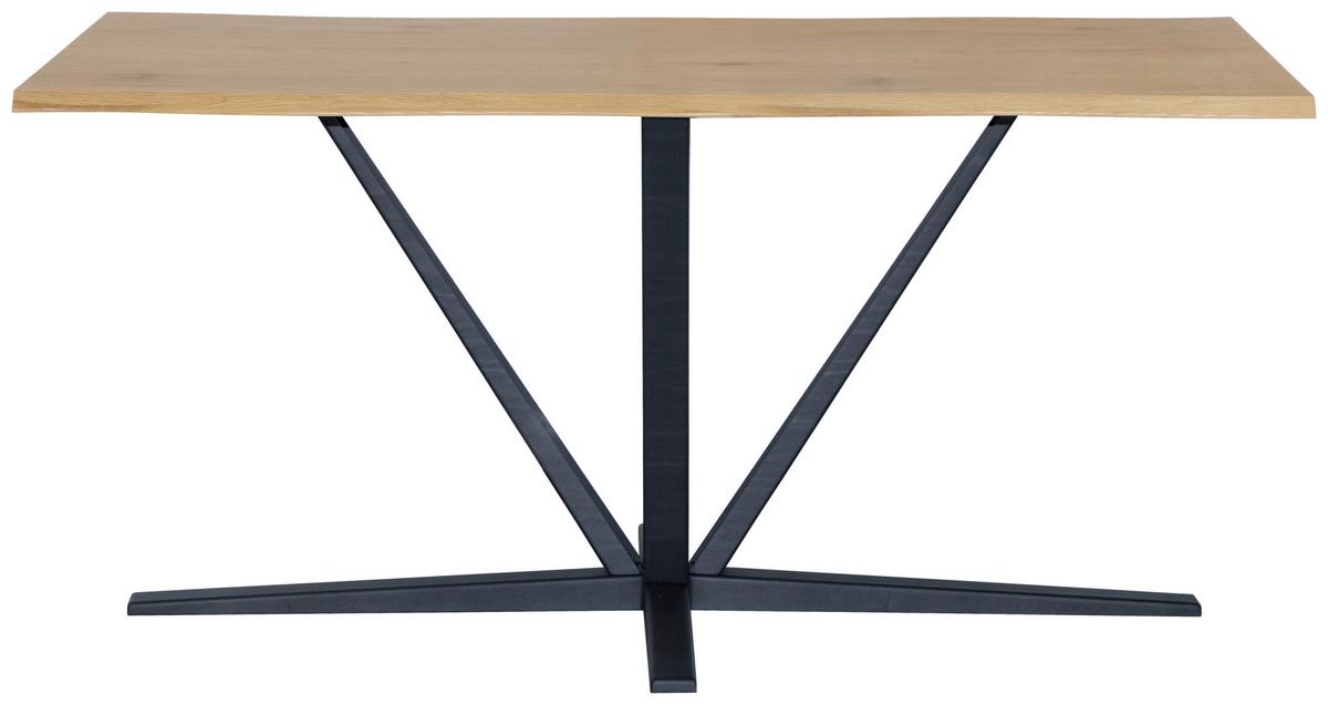 Jedilna Miza Pim, Barve Hrasta, 160x90 - črna/barve hrasta, Moderno, kovina/leseni material (160/76/90cm) - MID.YOU