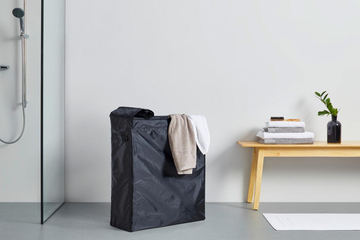 Wäschetonne Basti in Anthrazit - Anthrazit, KONVENTIONELL, Textil (22/65/55cm) - Mömax