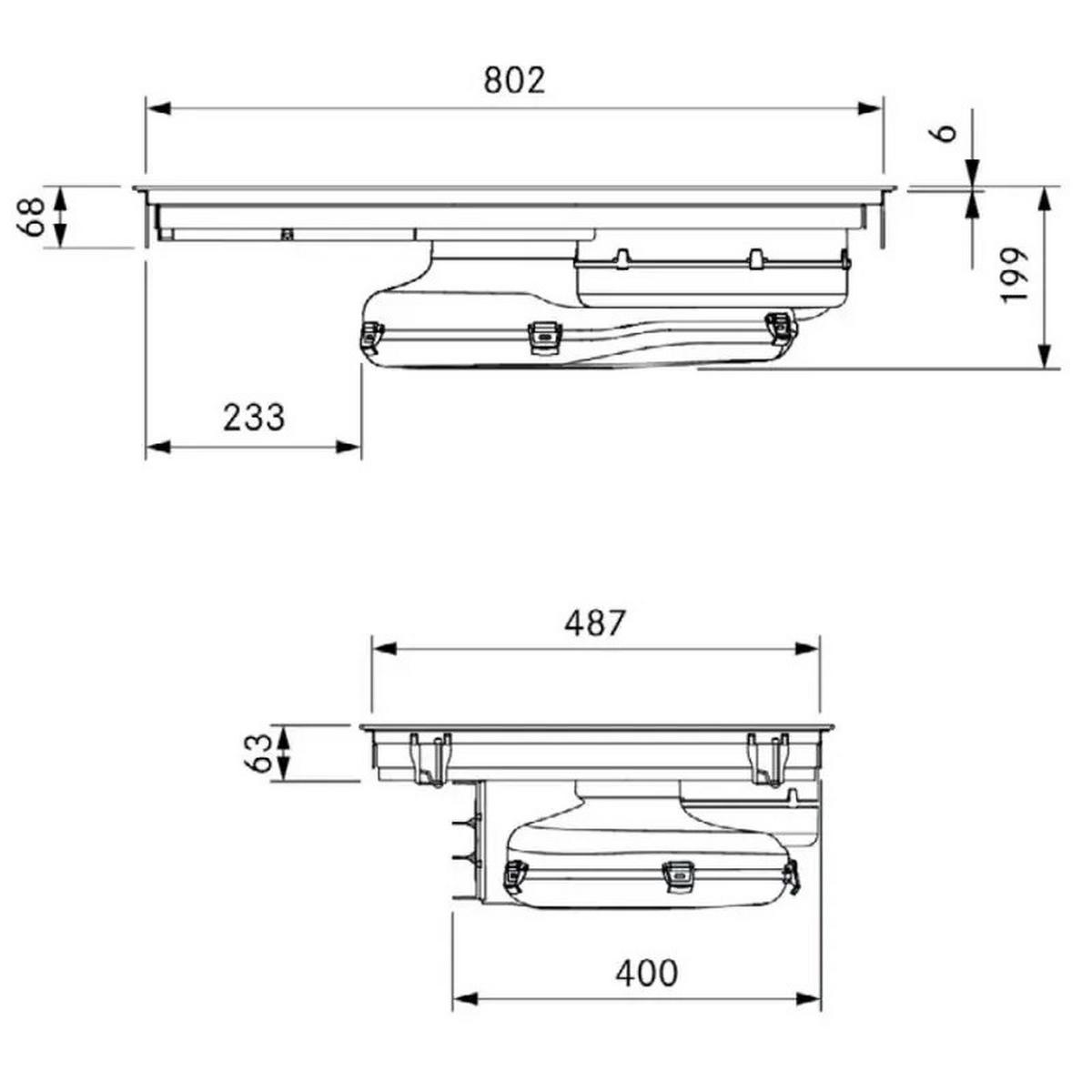 Kochfeld-Dunstabzug-Kombi PUXU2 Schwarz - Schwarz, KONVENTIONELL, Glas (83/19,9/51,5cm) - Bora