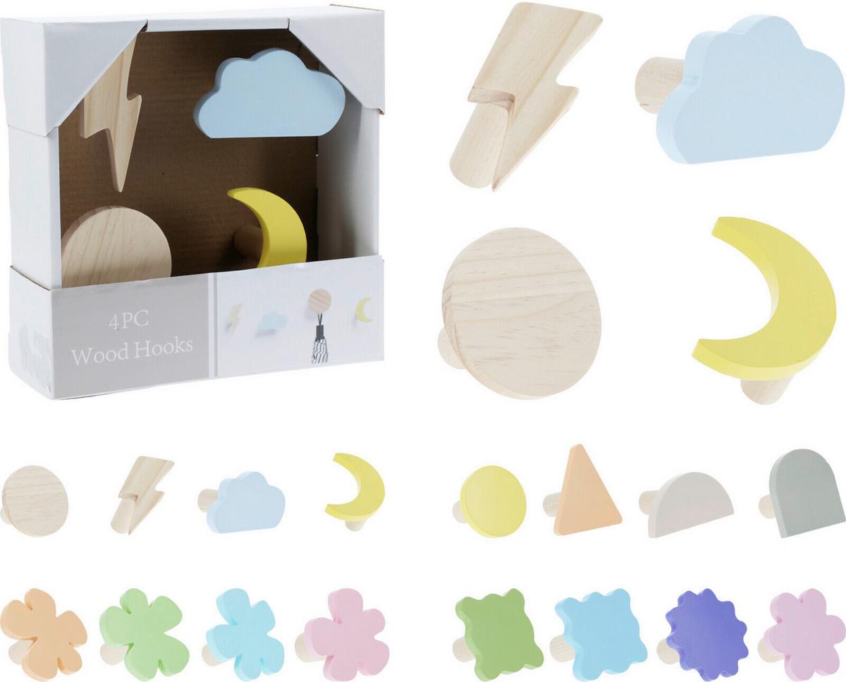 Akasztószett Kids Collection - többszínű, fa (8/8/6cm)