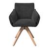 STOL MED ARMSTÖD ALJA - mörkgrå/bokfärgad, Modern, metall/trä (66/89/62cm) - Bessagi Home