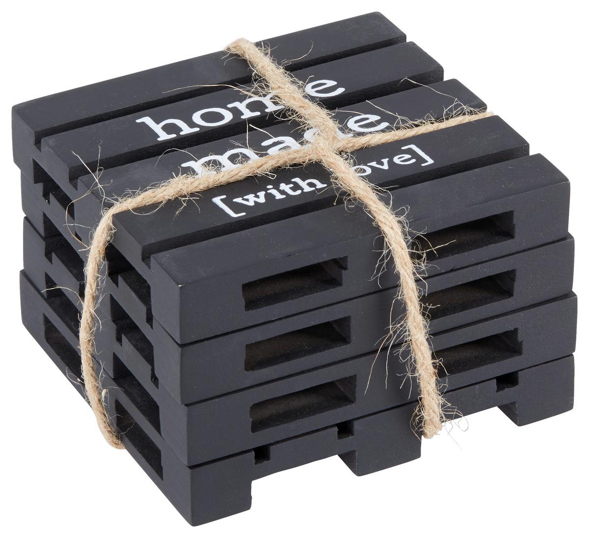Untersetzerset Connor in diversen Farben - Schwarz/Braun, MODERN, Holzwerkstoff (10qm)