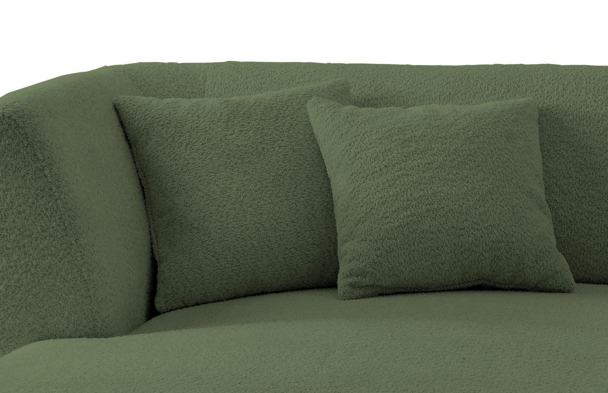 Wohnlandschaft Colori Dunkelgrün Bouclé - Dunkelgrün/Schwarz, MODERN, Holz/Textil (160/264cm) - MID.YOU