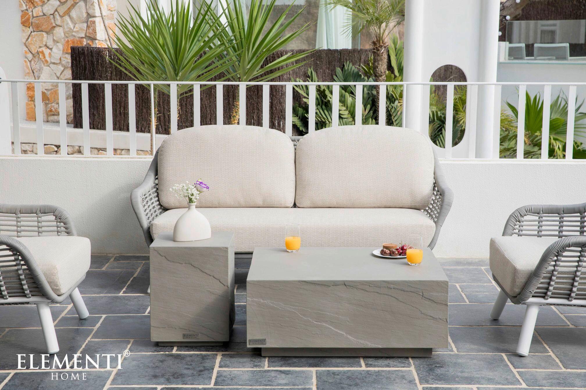 Loungetisch Colorado Faserbeton Grau - Hellgrau, KONVENTIONELL, Stein (68/66/35,6null) - Gardenson