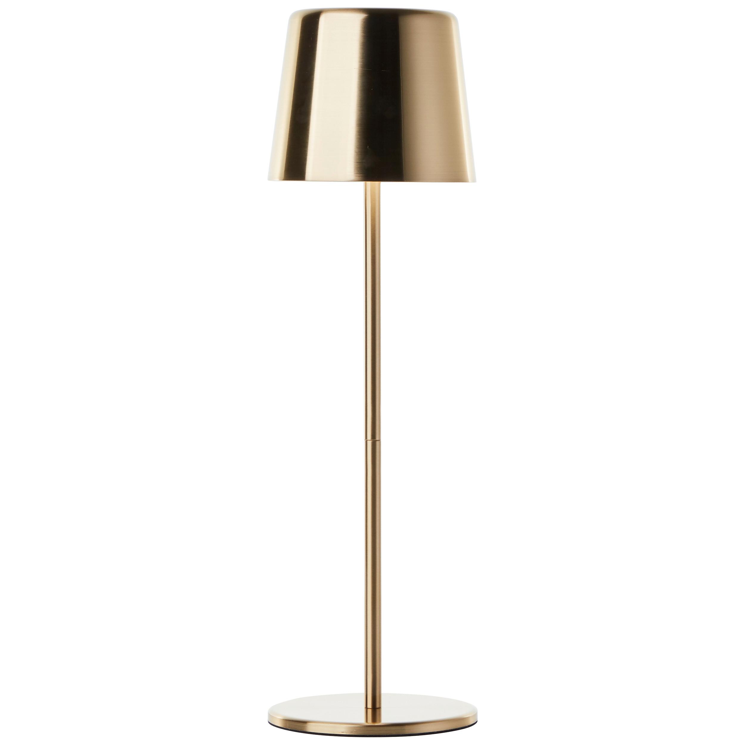 LAMPA STOŁOWA Z AKUMULATOREM G40939/18 XAANA - kolor mosiężny, Konventionell, metal (11/37cm) - Brilliant