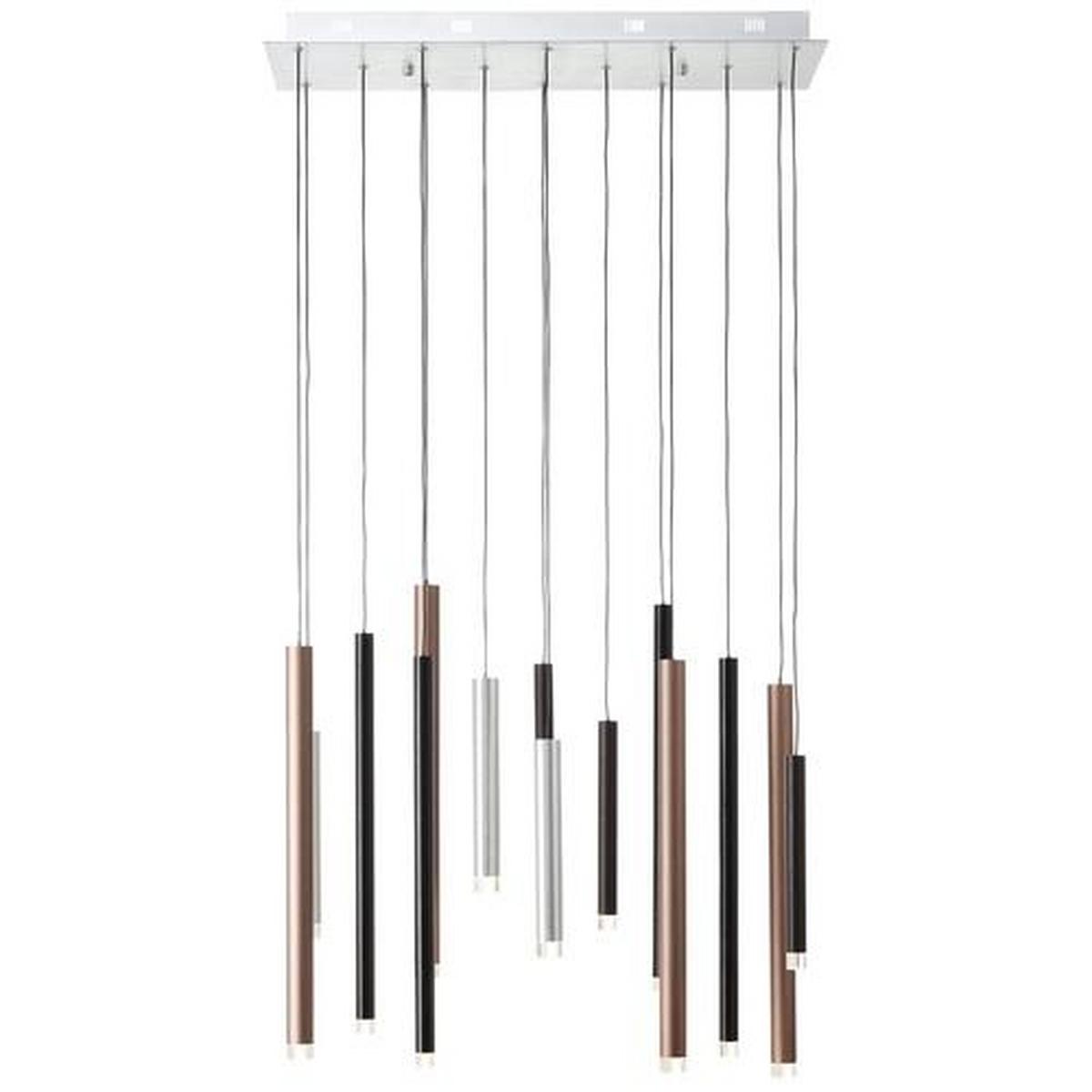 LAMPA WISZĄCA LED G93764/20 CEMBALO - kolor srebrny/czarny, Design, tworzywo sztuczne/metal (70/30/180cm)