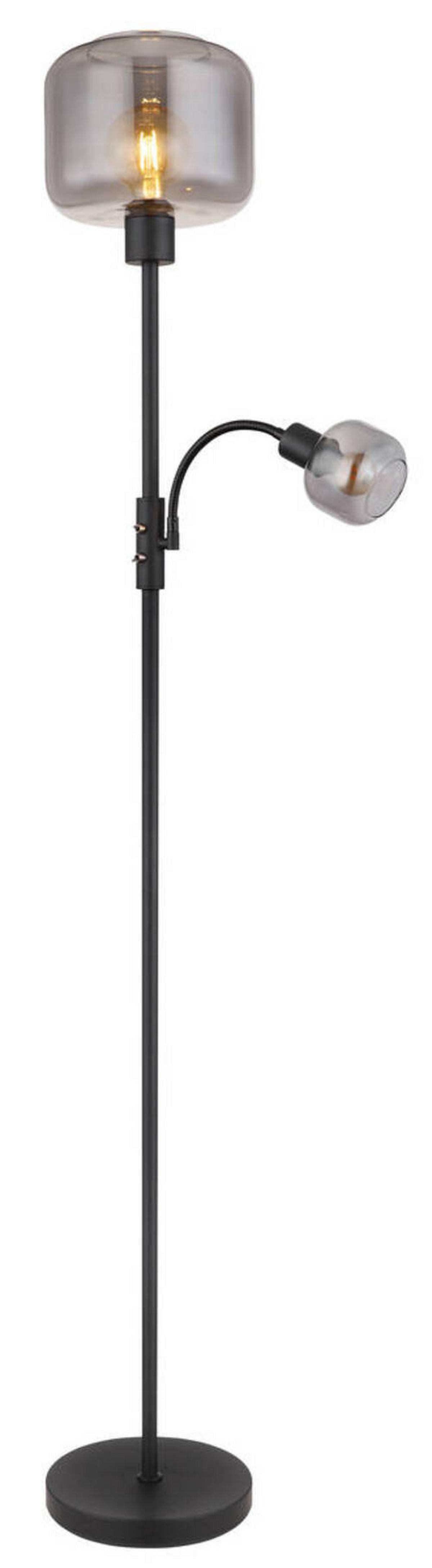 Svjetiljka Podna 15566s Giuseppe - crna, Design, staklo/metal (25/165cm) - Globo