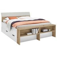 Postelja Julia 3, Bela, Barva Hrasta, 180x200 - črna/bela, Konvencionalno, umetna masa/leseni material (180/200cm) - Mömax