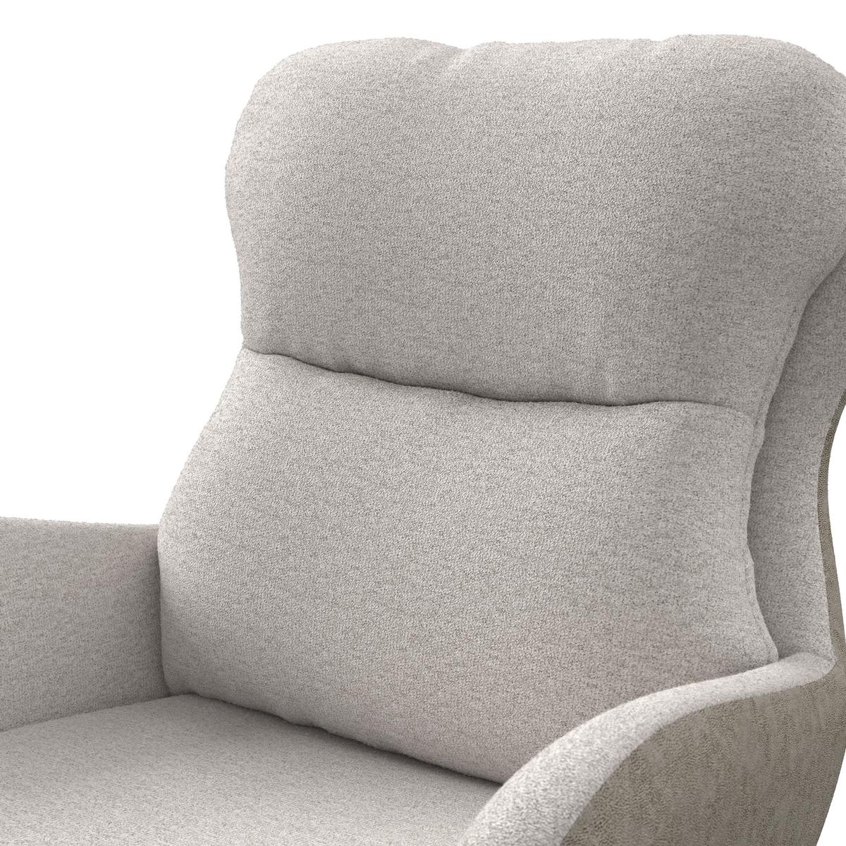 Armlehnstuhl Neelia Greige Webstoff Drehbar Gepolstert - Greige/Naturfarben, MODERN, Holz/Textil (71/60/94cm) - Bessagi Home