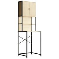 Waschmaschinenschrank Edino ca. 64x189x48 cm Eiche/Schwarz - Honigeiche/Schwarz, MODERN, Holzwerkstoff/Metall (64/189/48cm) - MID.YOU