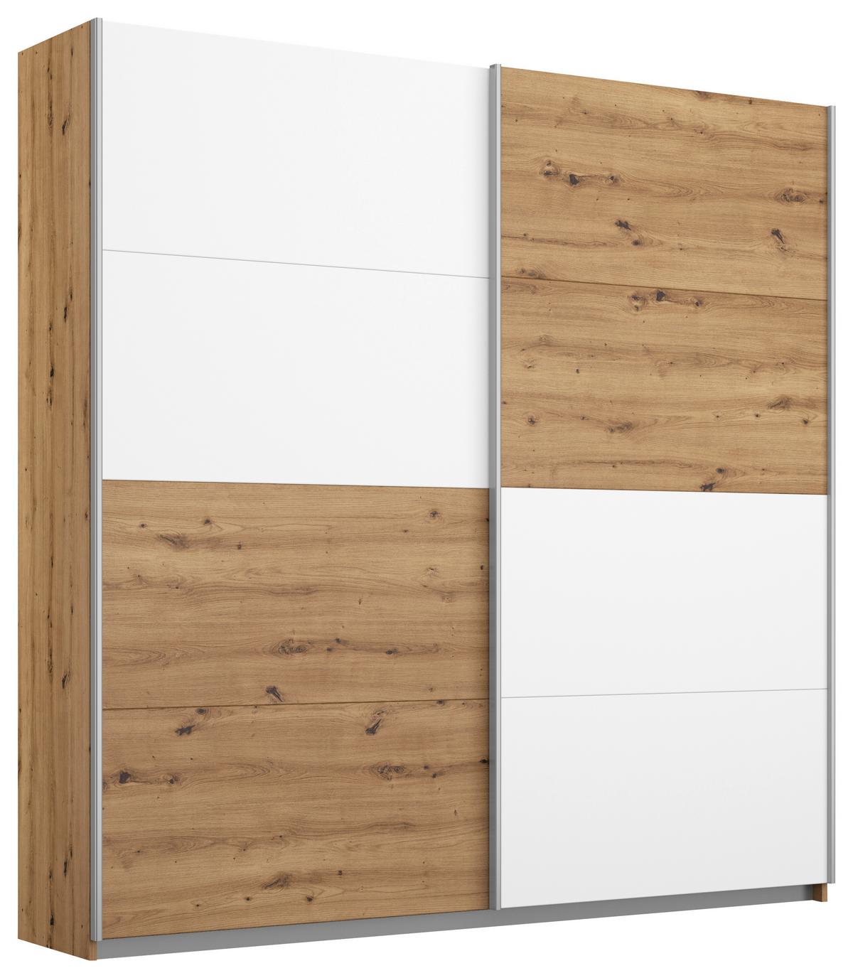 Ormar S Kliznim Vratima Subito - bijela/hrast Artisan, Moderno, drvni materijal/metal (181/197/61cm) - Modern Living