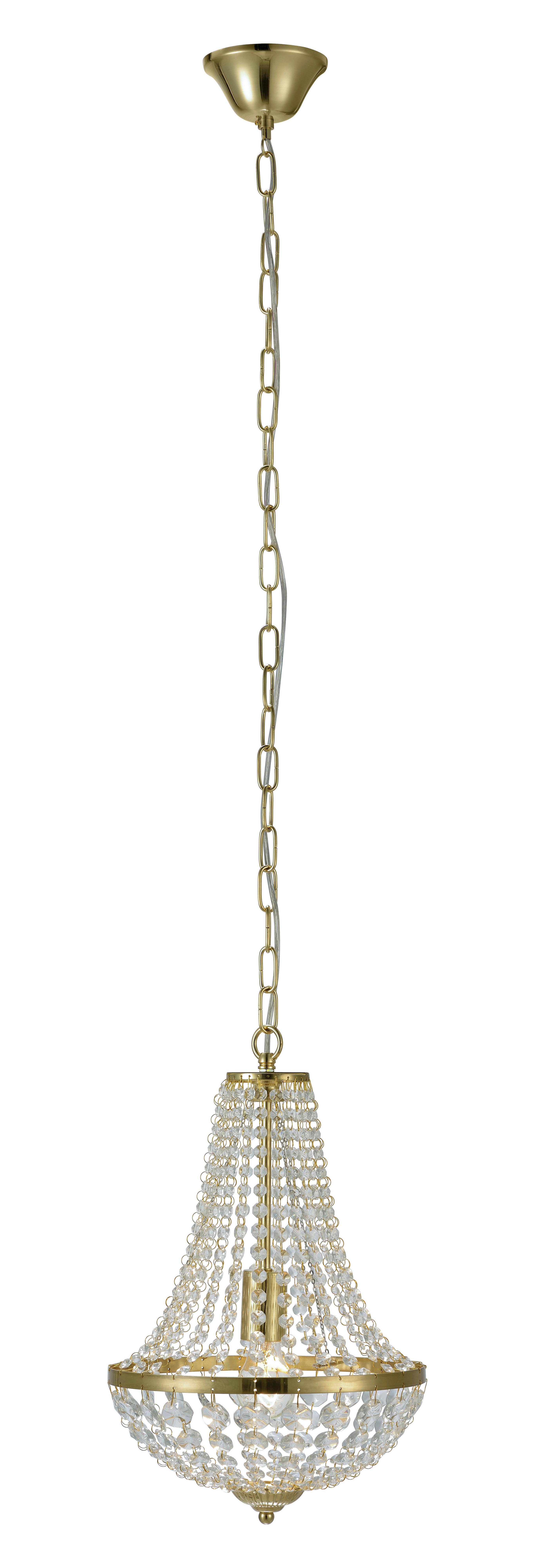 Kronleuchter Gränsö max. 60 Watt - Klar/Goldfarben, Basics, Glas/Metall (30/30/40cm) - Markslöjd