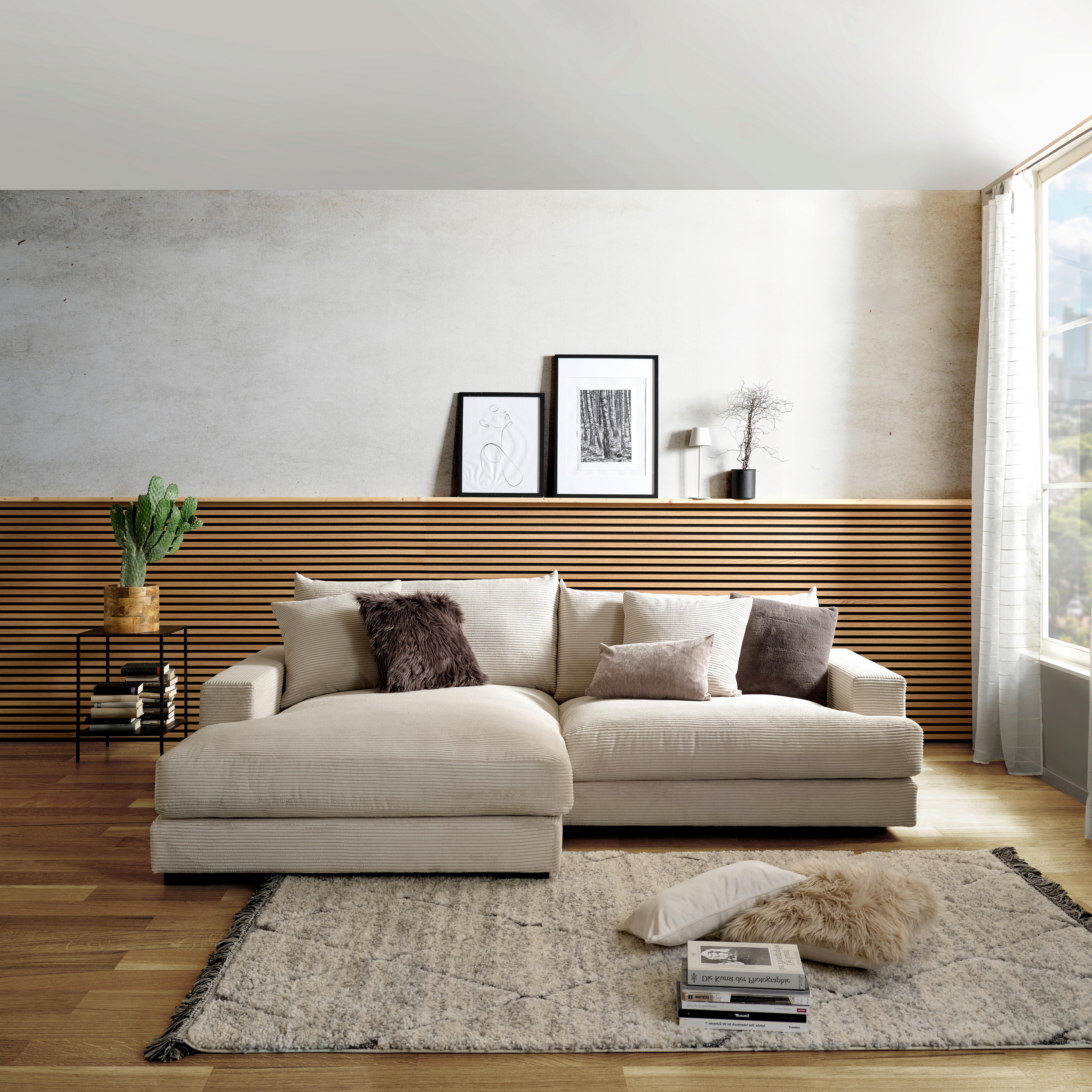 Coltar PELLE - bej, Modern, textil (180/265cm)