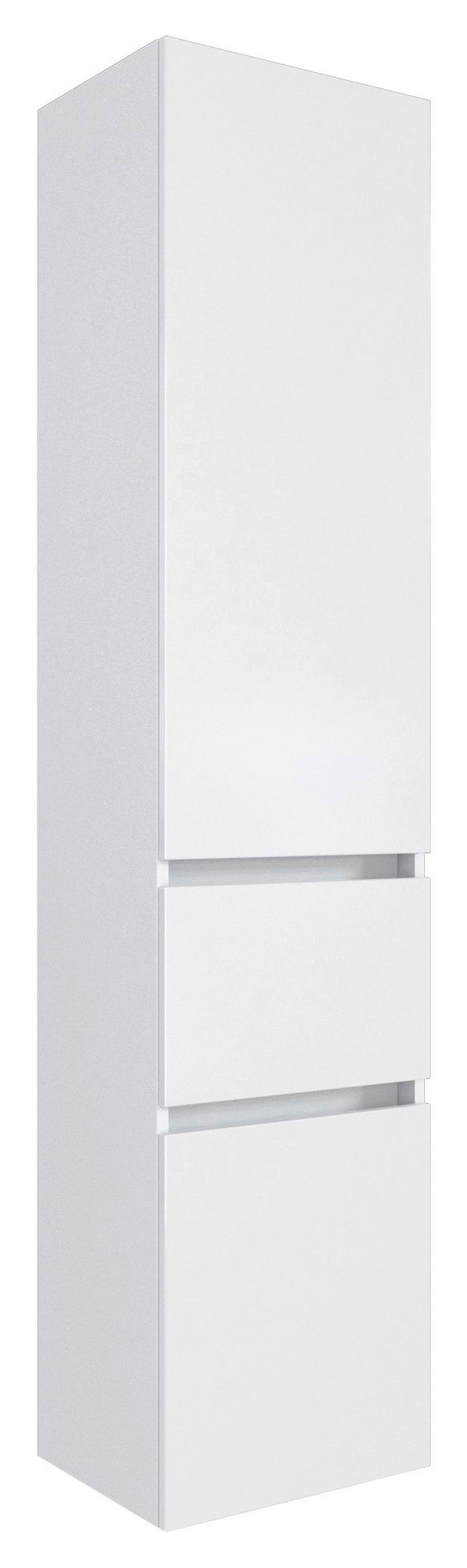 Hochschrank in Weiss 'Pienza' - Silberfarben/Weiß, Basics, Holzwerkstoff/Kunststoff (40/185/35cm) - Held