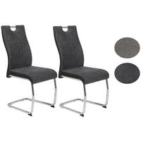 Schwingstuhl Alina S Anthrazit 2er-Set - Chromfarben/Anthrazit, MODERN, Textil/Metall (43/98/59cm) - MID.YOU