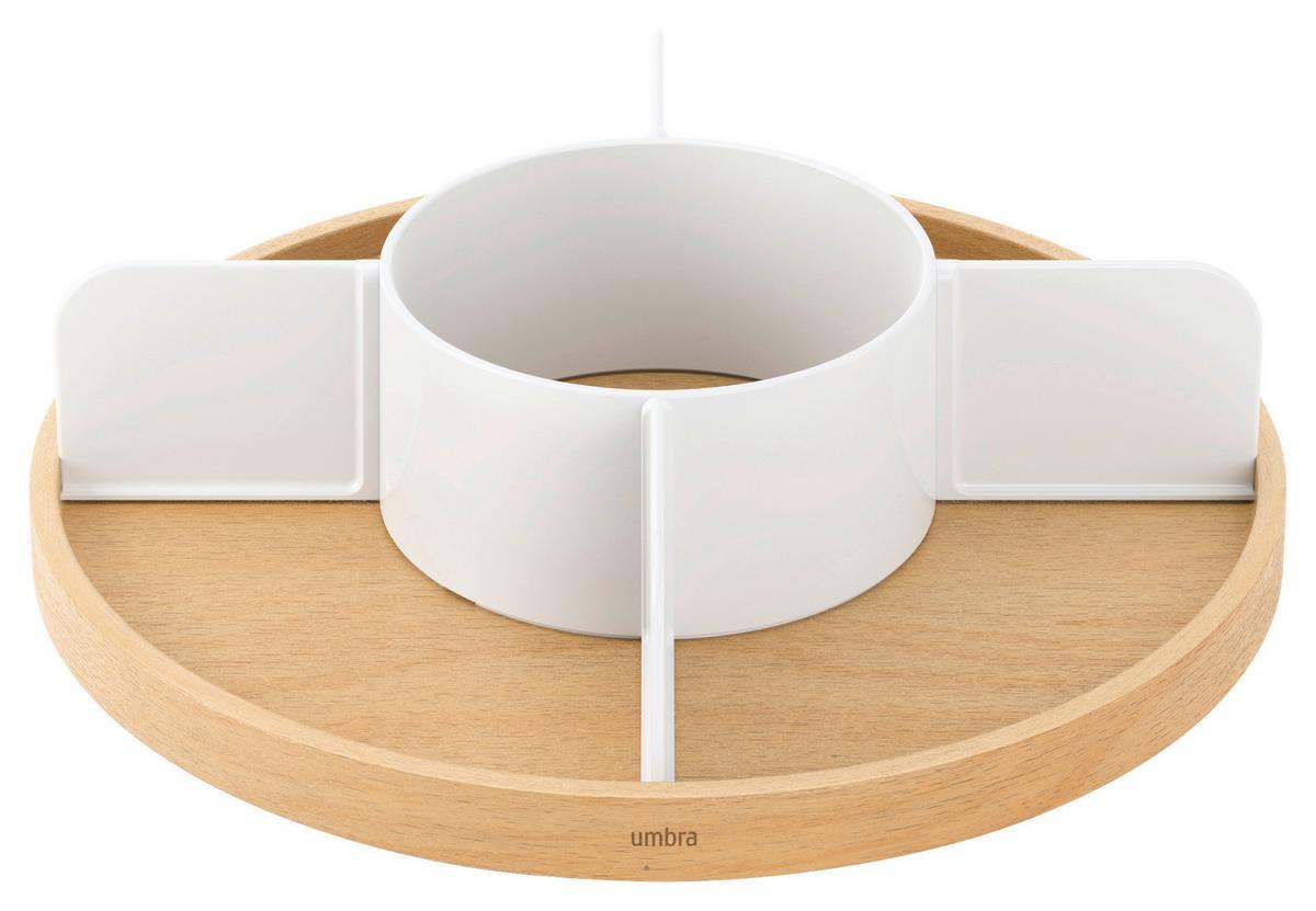 Menage-Set Bellwood Lezy Weiß/Naturfarben - Naturfarben/Weiß, Design, Holz/Kunststoff (30,5/8,9/30,5cm) - Umbra