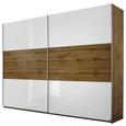 SCHWEBETÜRENSCHRANK Weiß Hochglanz/Eichefarben - Eichefarben/Alufarben, Holz/Holzwerkstoff (261/210/59cm) - Modern Living SCHWEBETÜRENSCHRANK Weiß Hochglanz/Eichefarben - Eichefarben/Alufarben, Holz/Holzwerkstoff (261/210/59cm) - Modern Living