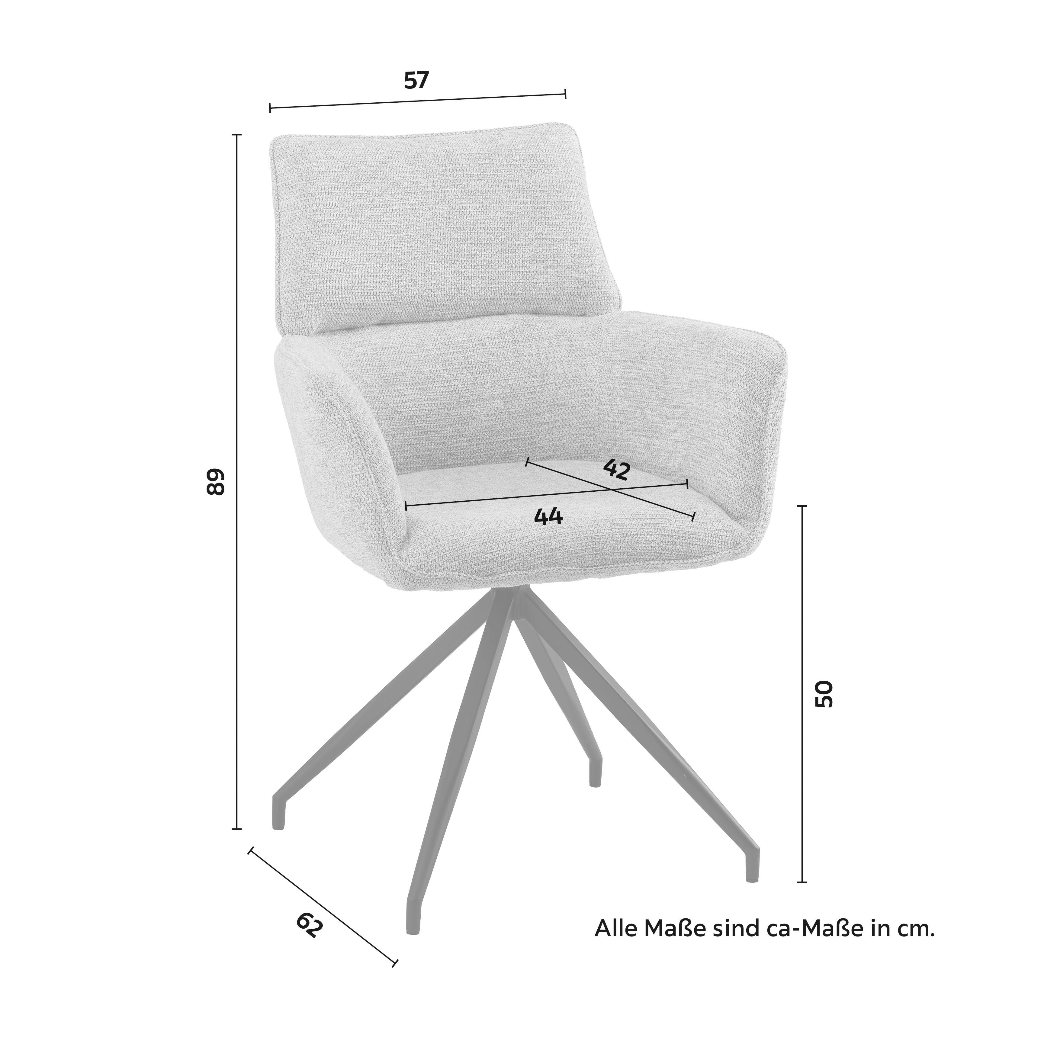 STOL MED ARMSTÖD PAOLO - grå/svart, Modern, metall/trä (57/89/62cm) - Bessagi Home