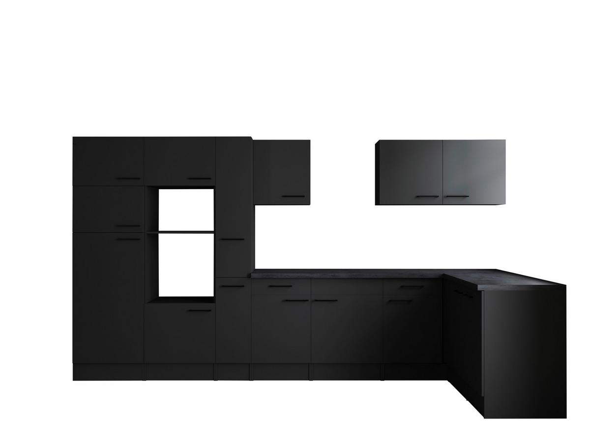 Kotna Kuhinja Brez Aparatov Oliver, 370x172cm - temno siva/črna, Design, kovina/leseni material (370/172cm) - Respekta