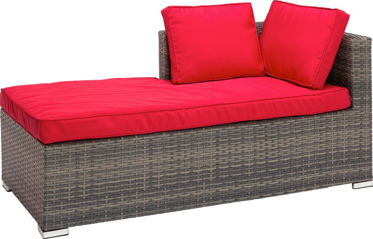 Lounge Garnitura Leona Rdeča, Rjava, 3-Delni Set - rdeča/rjava, Moderno, kovina/umetna masa (146/199cm) - Modern Living
