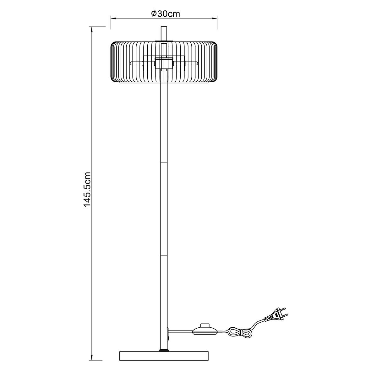 LAMPA STOJĄCA VALENTINA - kolor bursztynowy/kolor złoty, Trend, metal/szkło (30/145cm) - Collett's Monde