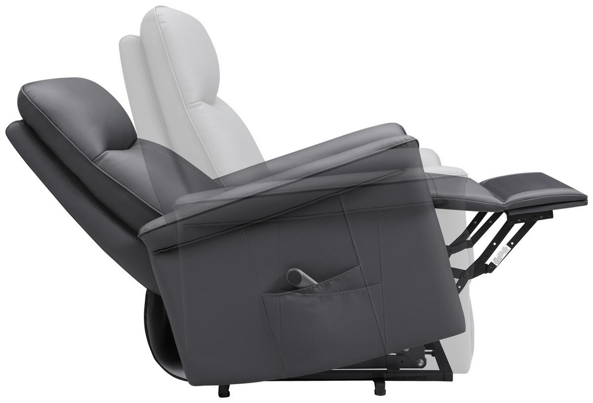 Relaxsessel Carlo Anthrazit - Anthrazit/Schwarz, KONVENTIONELL, Leder/Holz (77/103/84cm) - Mömax