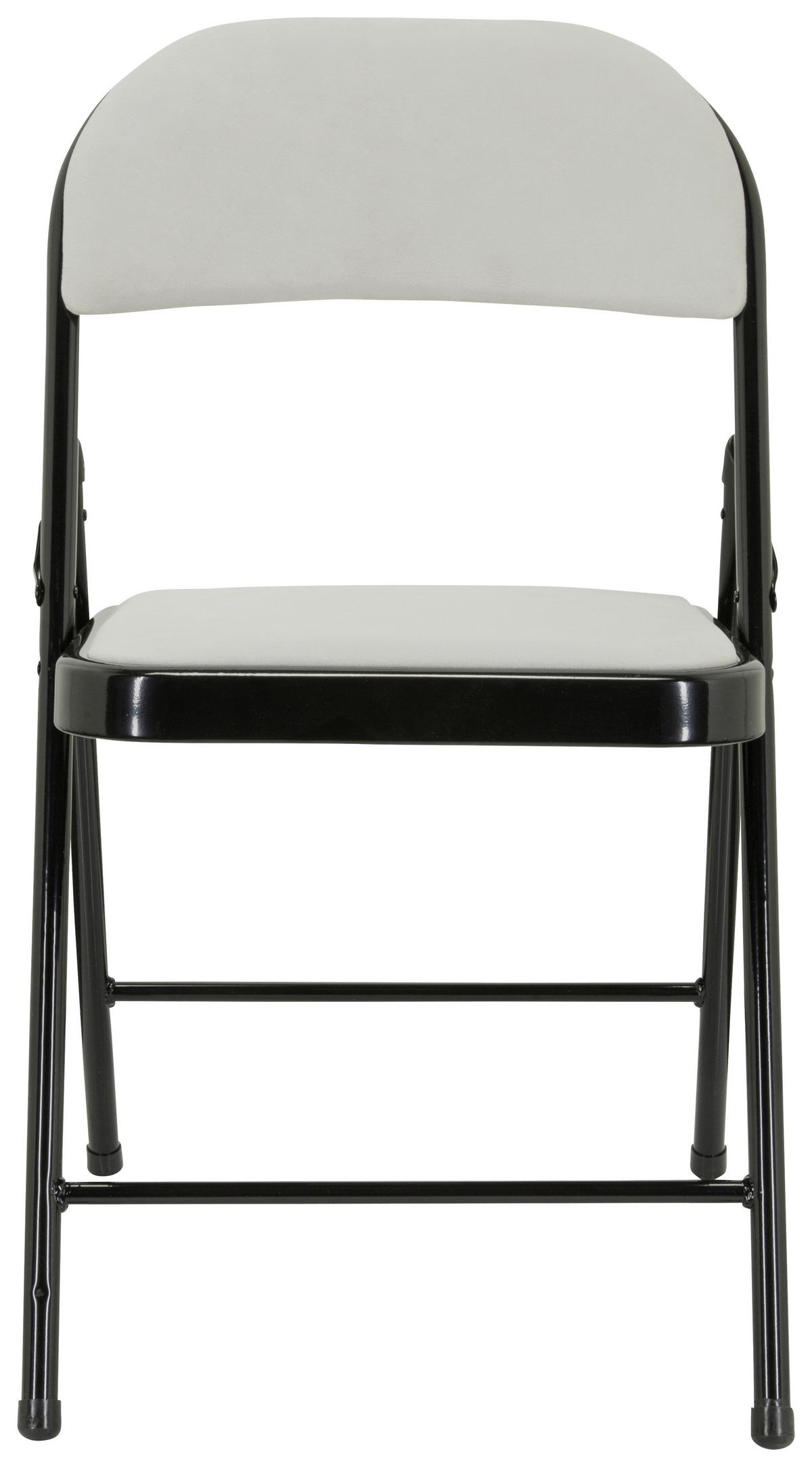 Zložljiv Stol Tudela I, Bela - črna/bela, Basics, kovina/tekstil (44/80/49cm) - MID.YOU