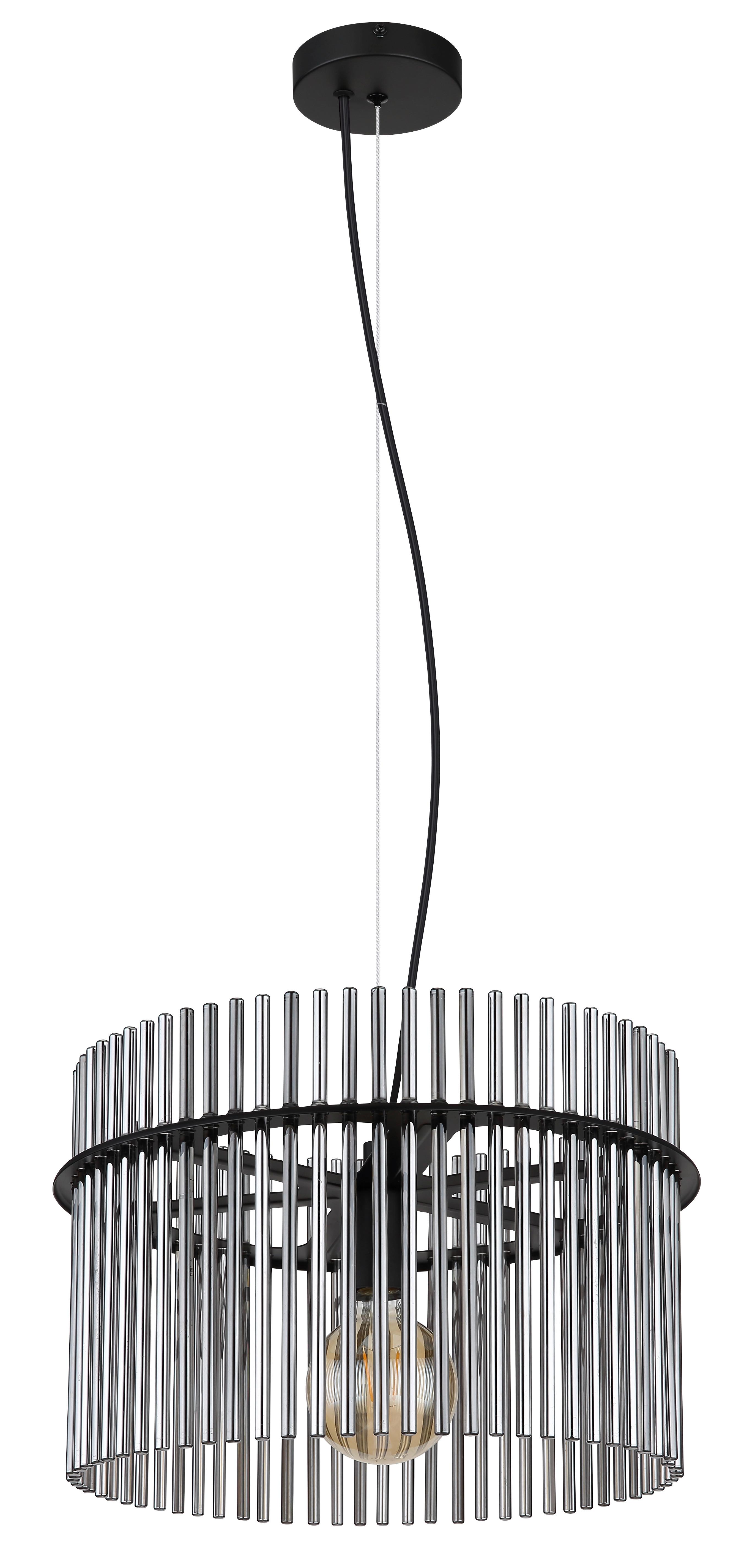 Lampă suspendată Gorley - negru/gri, Trend, plastic/sticlă (40/150cm)
