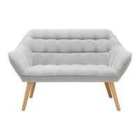 Sofa Monique Hellgrau Velours - Hellgrau, MODERN, Holz/Textil (127/76/74,5cm) - Bessagi Home